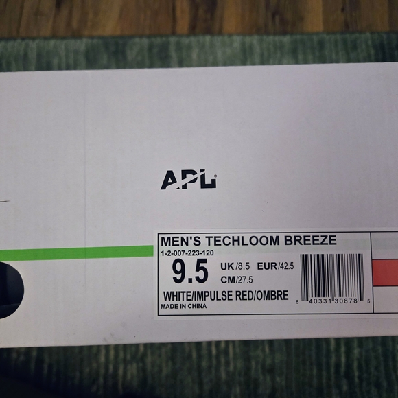 APL Techloom Breeze Mens 9.5 Women's 11 White/Impulse Red/Ombre Unisex & NIB - Picture 5 of 5